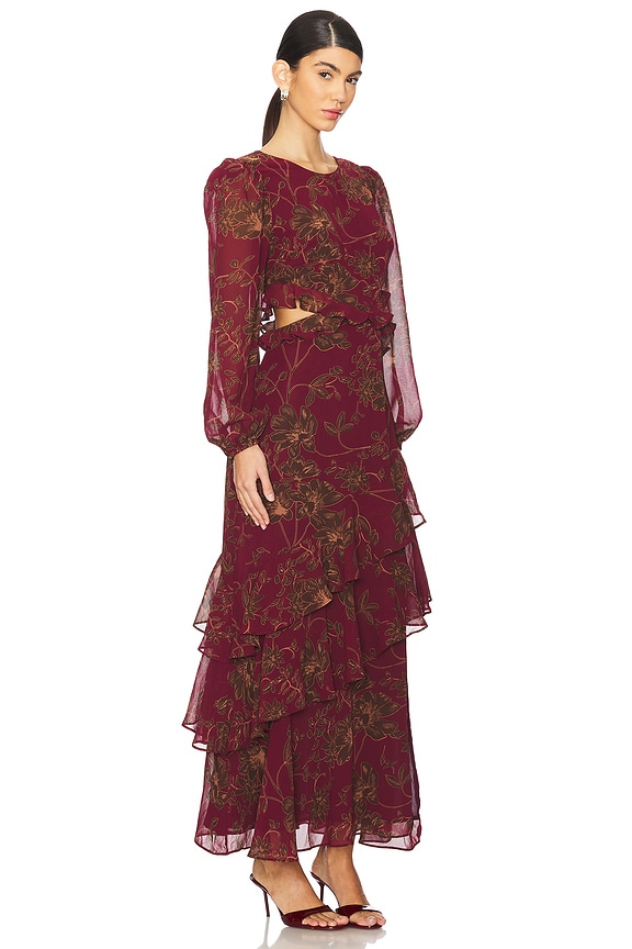 view 2 of 4 ROBE BIELLA in Plum & Brown Flora;