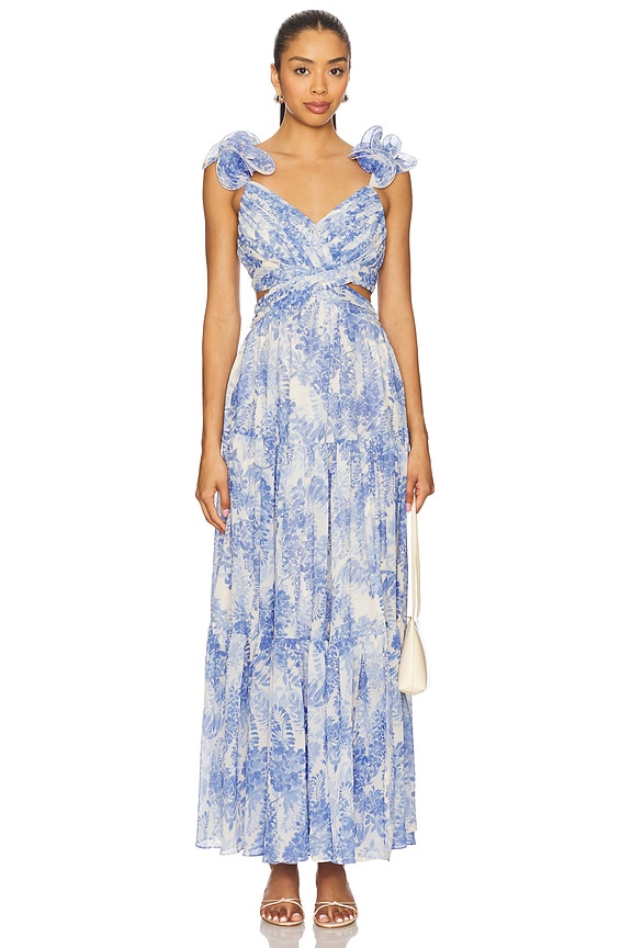 view 2 of 4 ROBE MAXI DRESS in Blue Floral