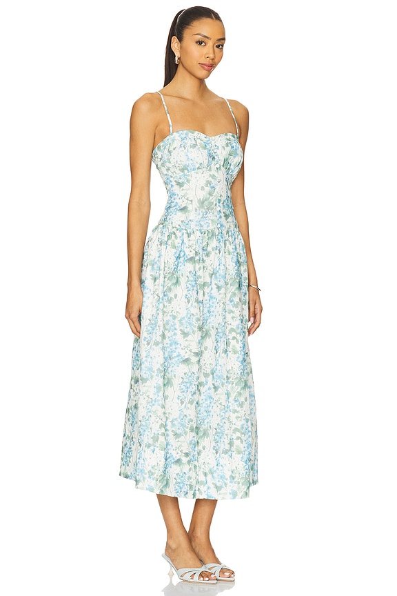 view 2 of 3 Capria Dress in Blue Green Flora