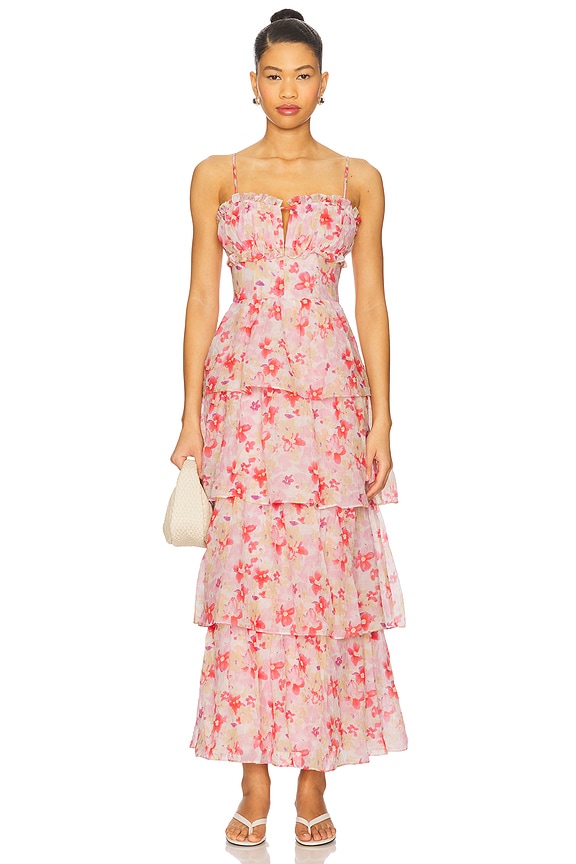 view 1 of 3 Vonnessa Dress in Pink Coral Multi