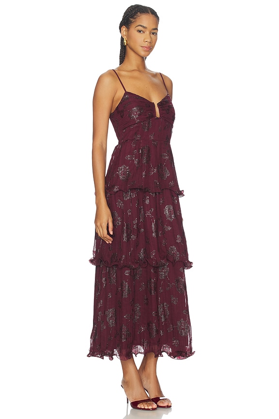 view 2 of 4 MAXIVESTIDO LUPIN in Wine Floral Print