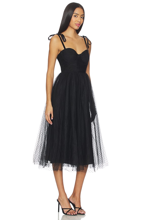 view 2 of 3 ROBE MI-LONGUE KARYME in Black