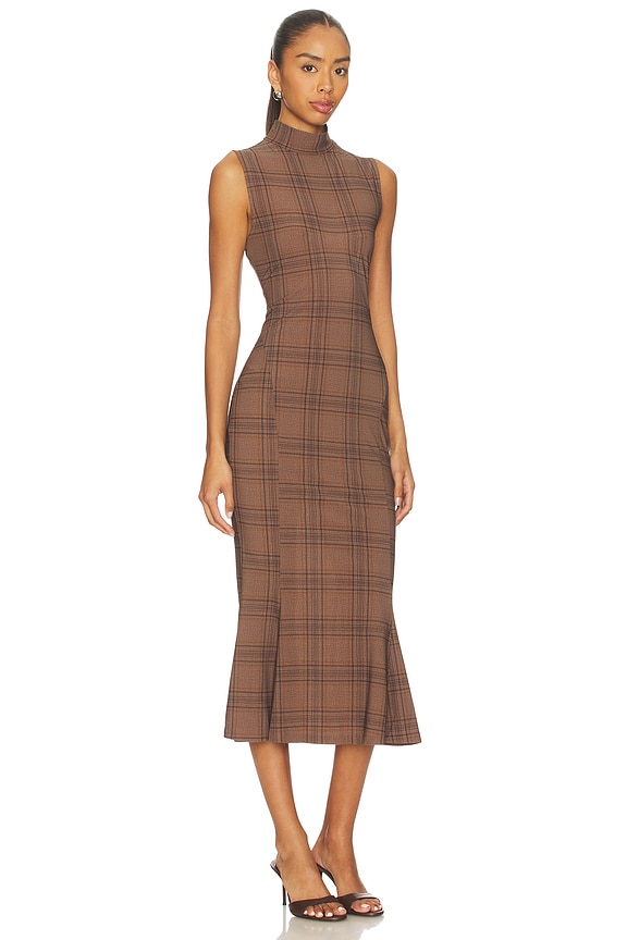 view 2 of 3 VESTIDO LEIGHA in Brown Plaid