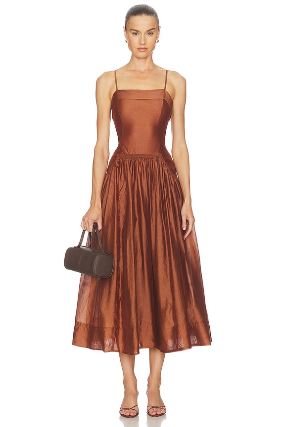 view 1 of 3 Ovina Dress in Spice Brown
