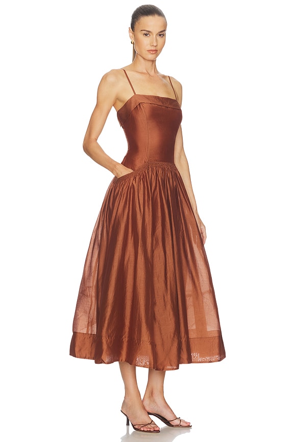 view 2 of 3 Ovina Dress in Spice Brown