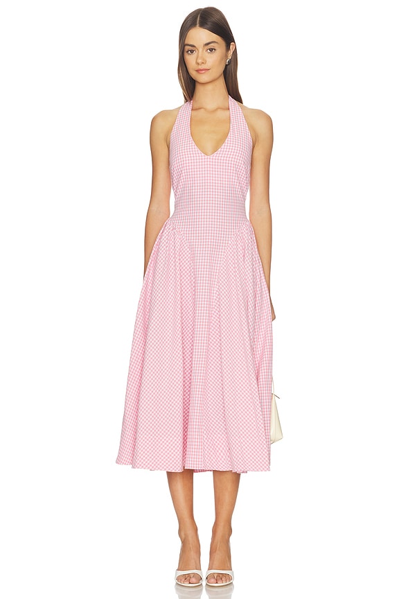view 1 of 4 Meana Dress in Pink Gingham