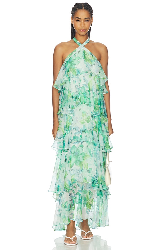 view 1 of 3 ROBE DAIGA in Green Floral