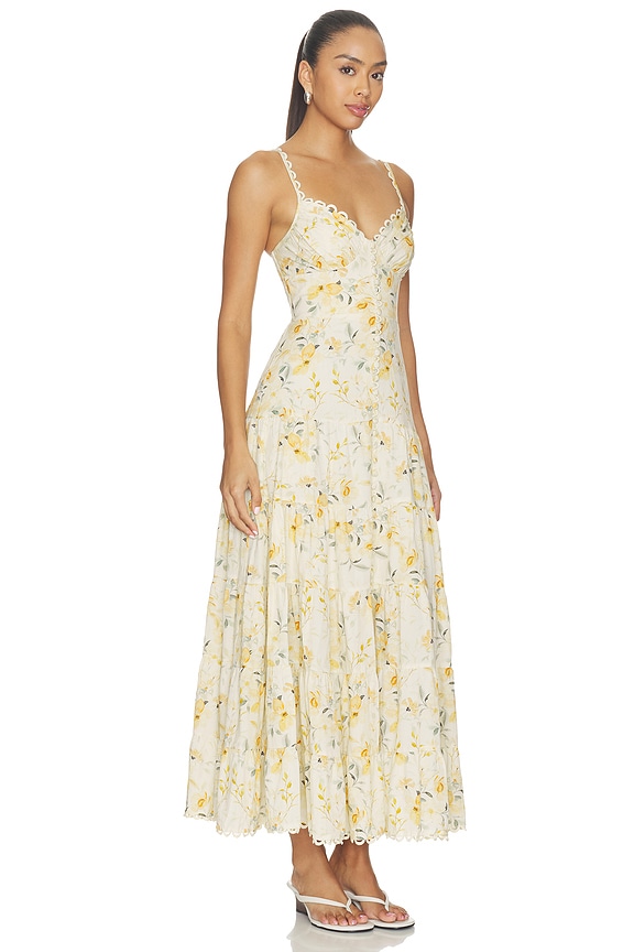 view 2 of 3 VESTIDO TAZIA  in Yellow Cream Flora