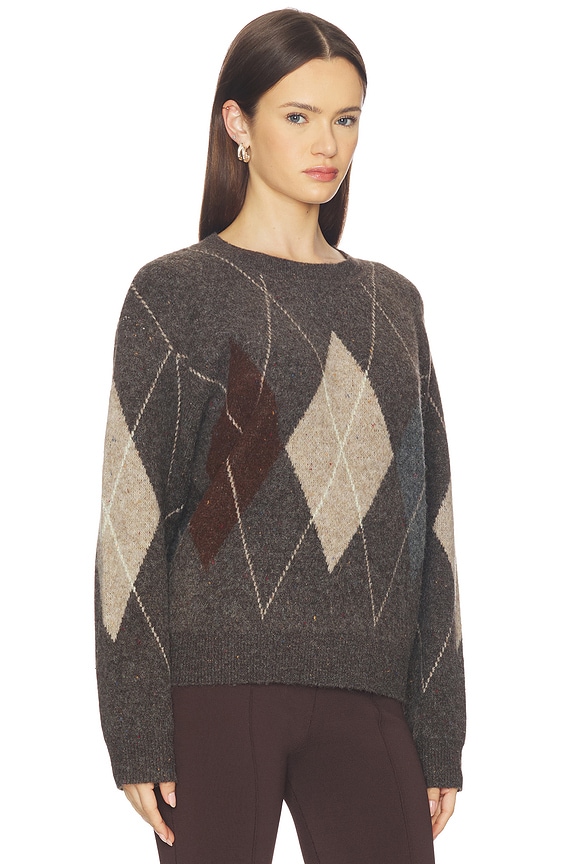 view 2 of 4 Terri Sweater in Grey, Brown & Argyle