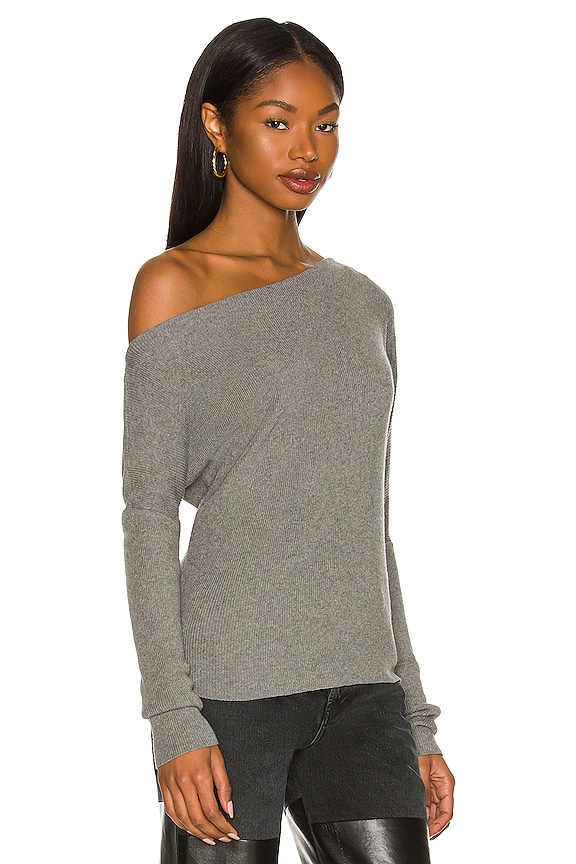 view 2 of 4 PULL ÉPAULES DÉGAGÉES LORNE in Heather Grey