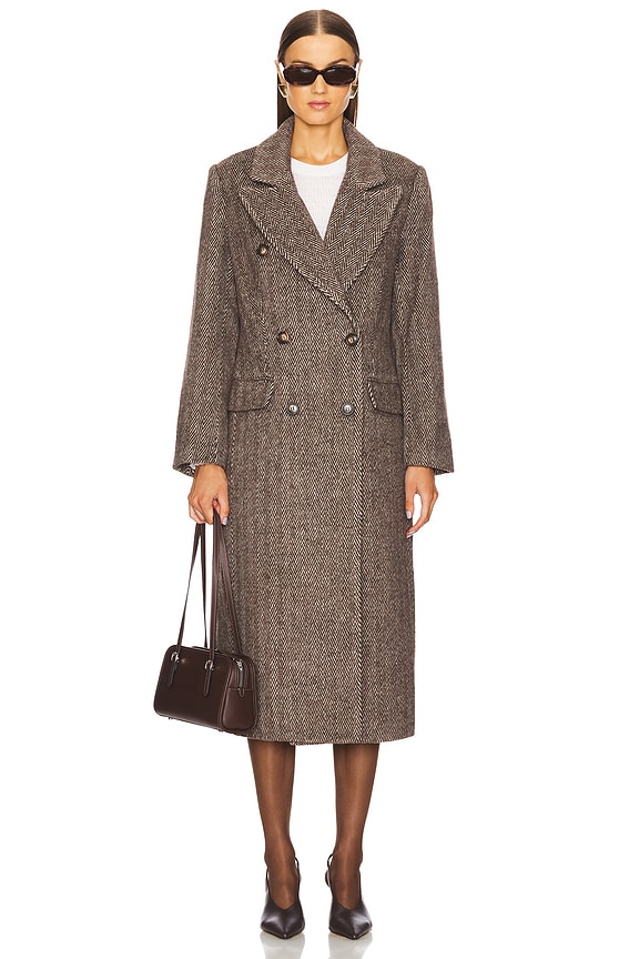 view 2 of 5 Morana Coat in Brown Herringbone