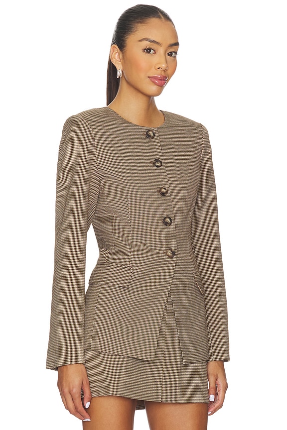 view 2 of 5 CHAQUETA BELLMERE in Brown Houndstooth