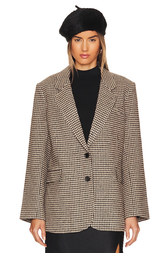 view 2 of 5 Rachel Blazer in Brown Houndstooth