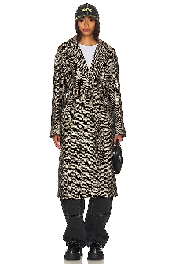 view 2 of 4 Rhodes Coat in Black & Brown Multi