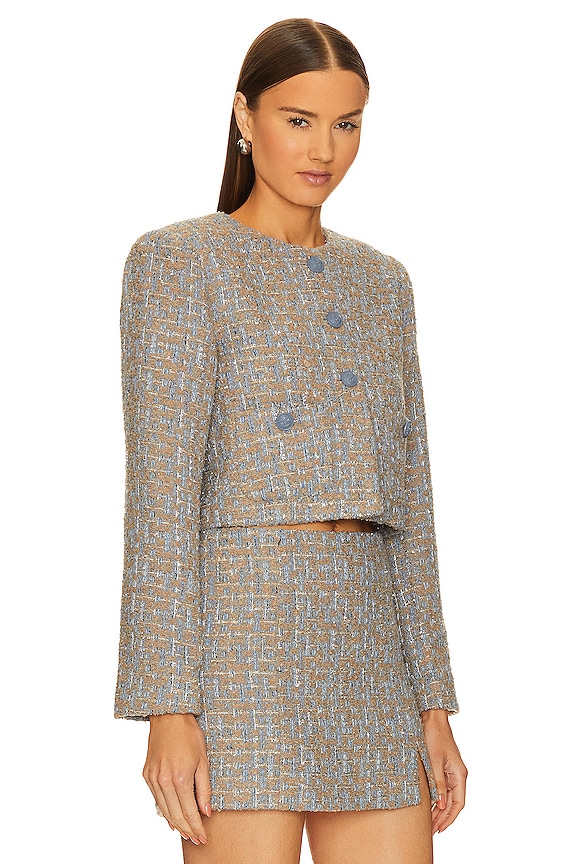 view 2 of 5 Lyssa Jacket in Blue & Taupe Silver