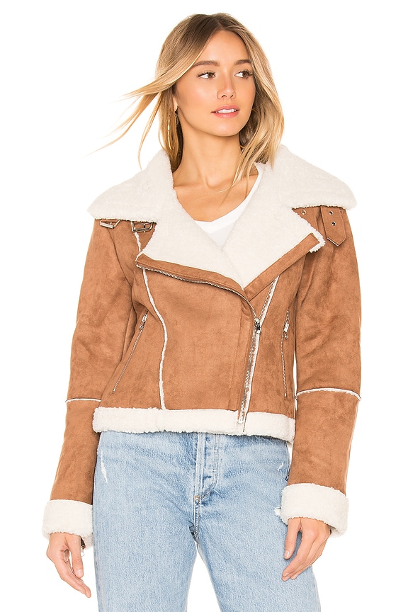 view 2 of 5 Quincy Faux Fur Jacket in Caramel & Ivory