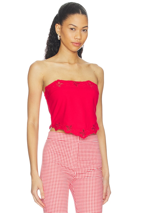 view 2 of 6 PANTALON ALMA in Red Gingham