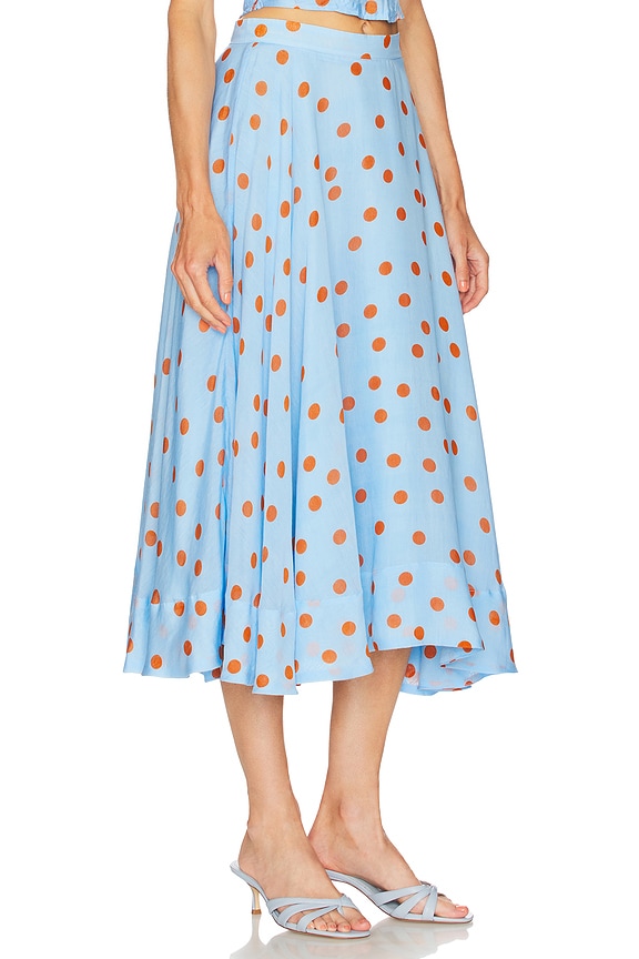 view 2 of 6 Janie Skirt in Blue Rust Polka Dot