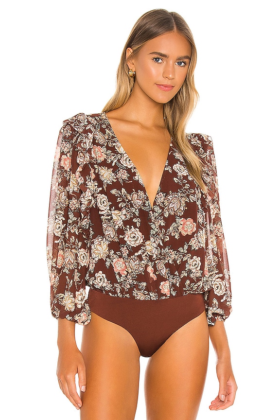 view 2 of 5 Odette Bodysuit in Cinnamon Multi Floral