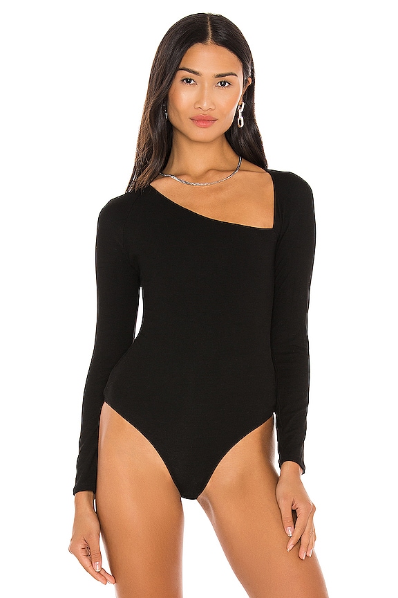 view 2 of 5 Asymmetric Bodysuit in Black