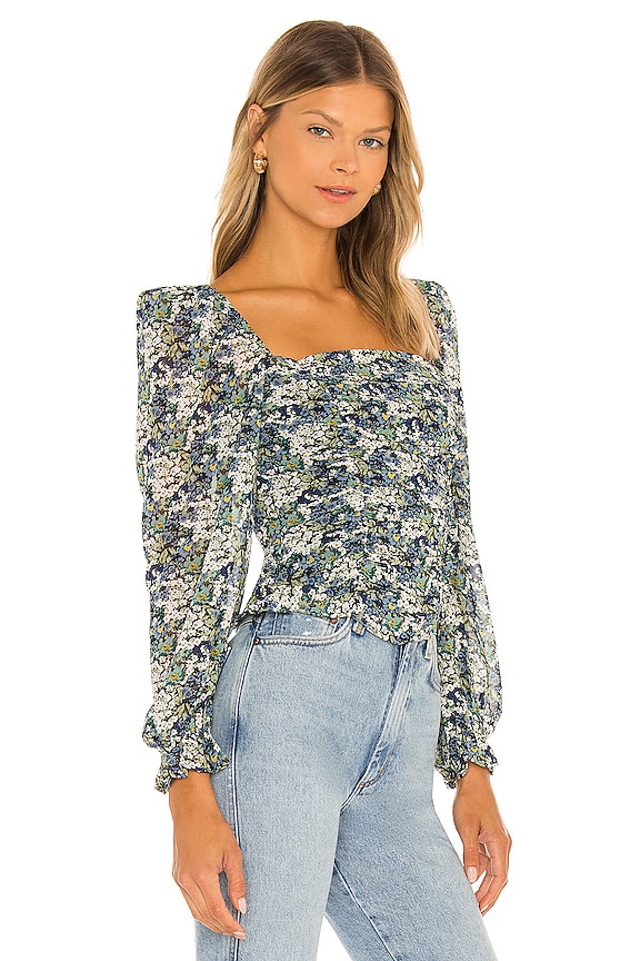 view 2 of 4 Tonina Top in Blue Green Floral