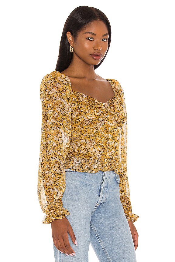 view 2 of 4 Concord Top in Mustard Multi Ditsy