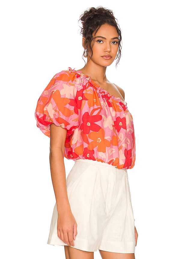 view 2 of 4 Atlanta Top in Pink Red Multi Floral