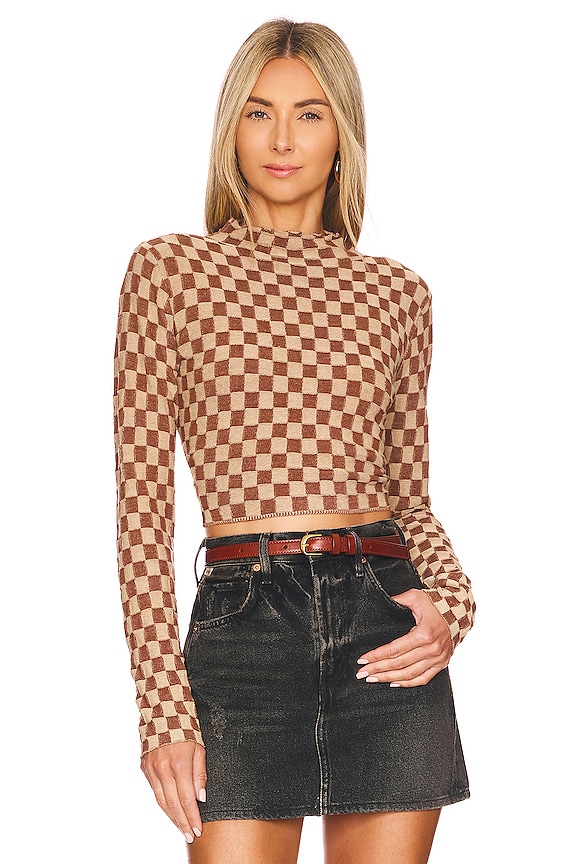 view 1 of 4 Izzy Top in Brown & Taupe