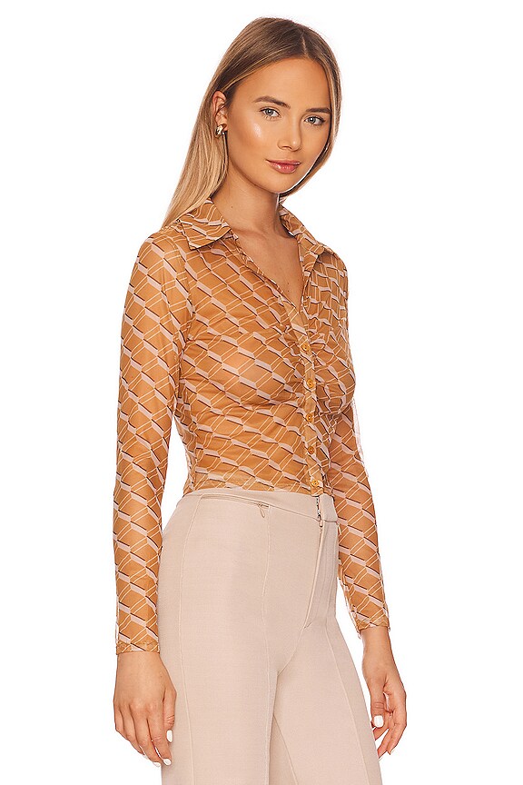 view 2 of 4 Lamora Top in Mustard & Cream Geo