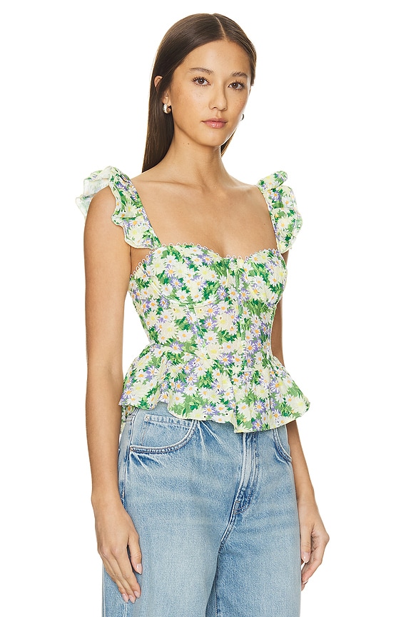 view 2 of 4 Baylin Top in Purple Green Floral