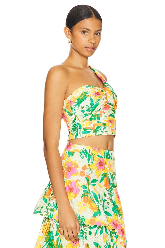 view 2 of 4 Daya Top in Orange Green Print