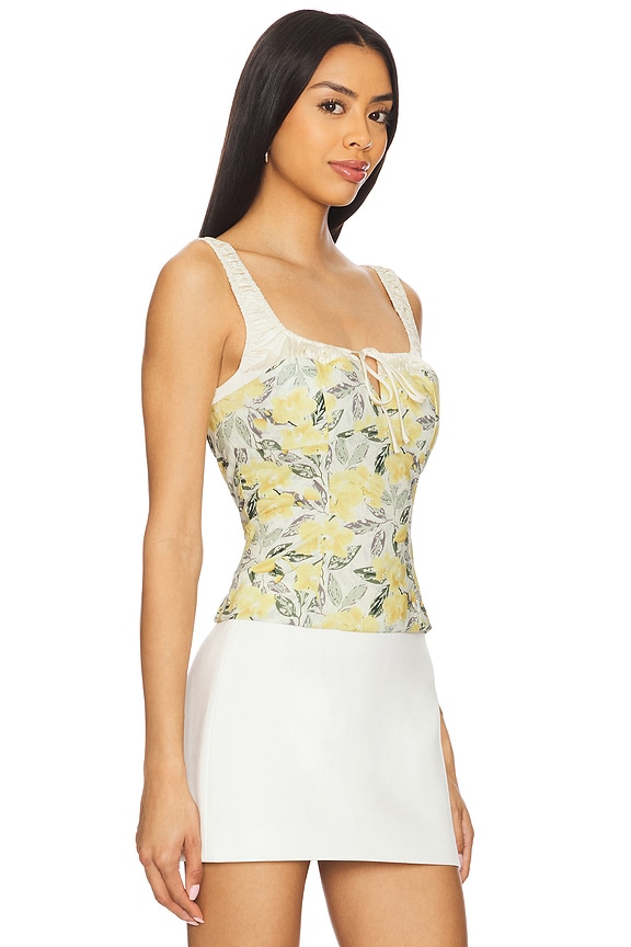 view 2 of 4 Milkmaid Top in Lemon Floral