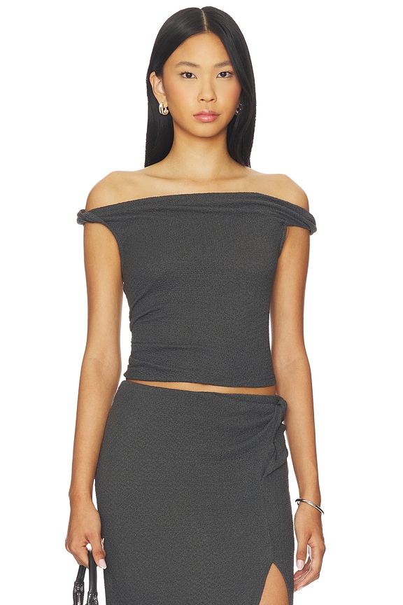 view 1 of 4 TOP CON HOMBROS DESCUBIERTOS LINDY in Charcoal