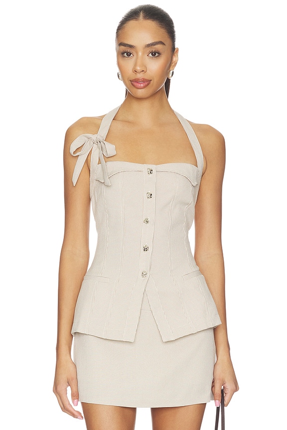 view 1 of 5 CITHARA トップ in Tan Checker