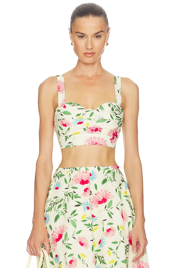 view 1 of 4 Myria Top in Yellow Pink Floral