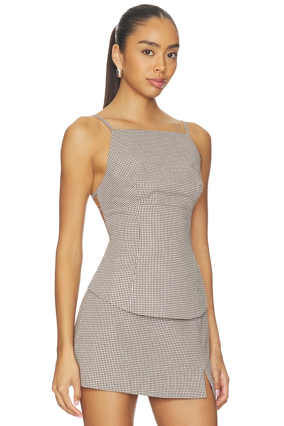 view 2 of 5 Nora Top in Brown Gingham