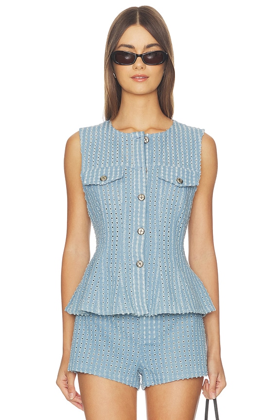 view 1 of 5 Noa Vest in Blue Denim