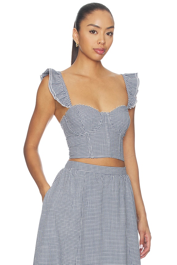 view 2 of 5 Wedelia Top in Blue Gingham