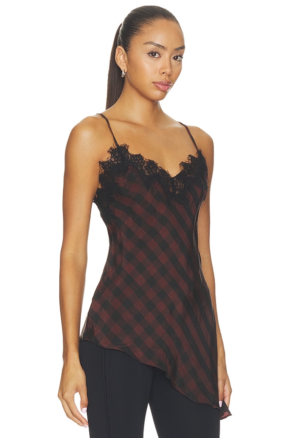view 2 of 6 Laura Top in Brown Plaid