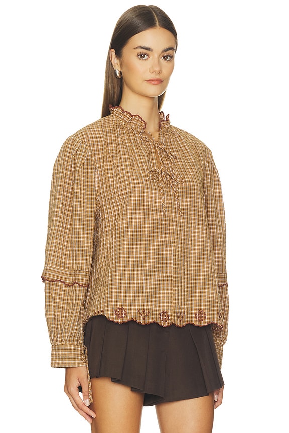 view 2 of 5 Taliyah Top in Caramel Plaid
