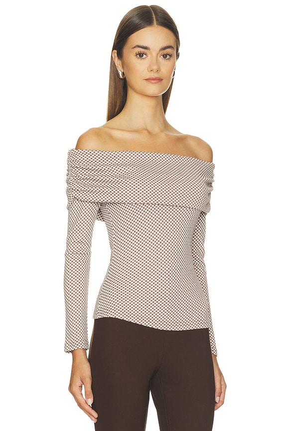 view 2 of 5 Diamante Top in Brown Gingham