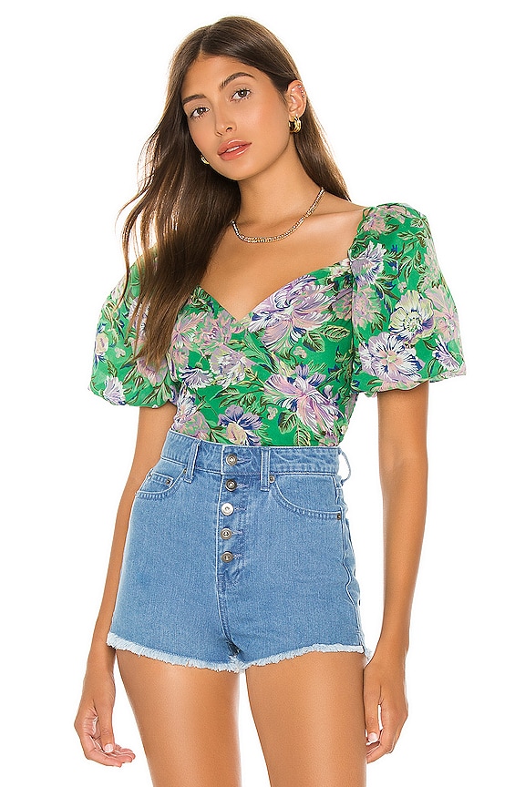 ASTR the Label Sonnet Top in Green Lilac | REVOLVE
