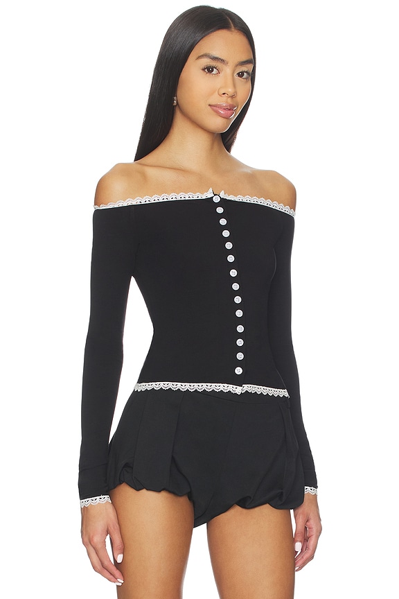 view 2 of 4 Alexandra Top in Black