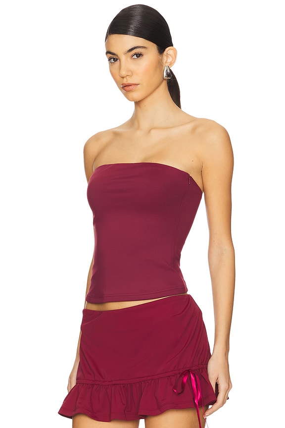 view 2 of 4 ТОП БЕЗ БРЕТЕЛЕК CAPRI in Burgundy