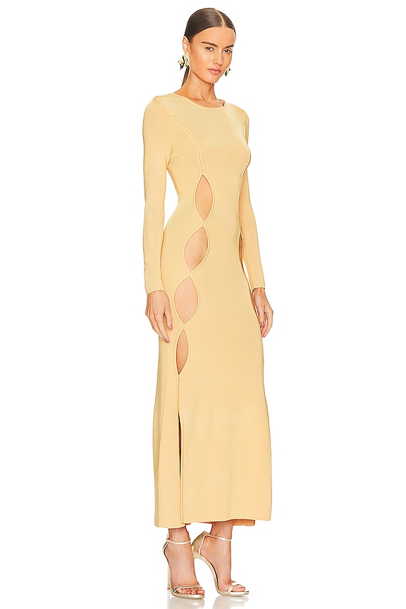 view 2 of 3 The Charlie Slit Knit Dress in Gold
