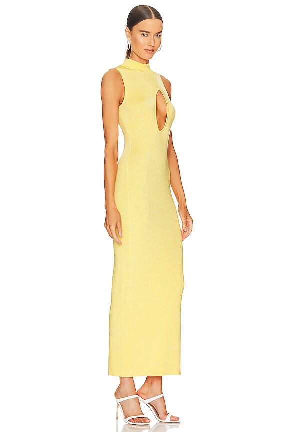 view 2 of 3 Lola Front Cut Out Dress in Lemon Yellow