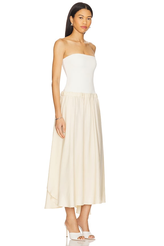 view 2 of 3 Alexandra Dress in White & Summer Sand Combo