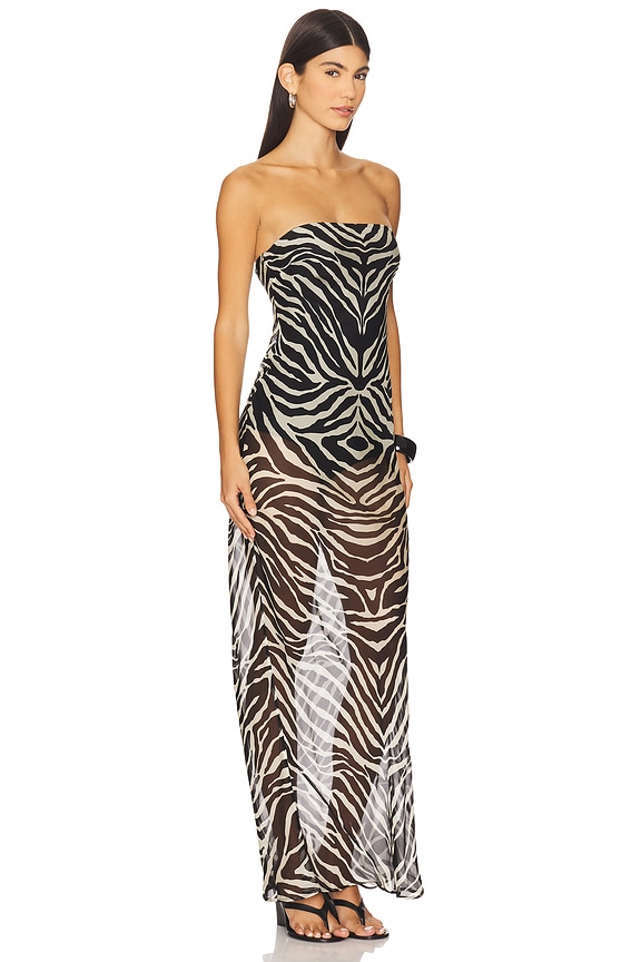 view 2 of 3 Raya Dress With Bodysuit in Zebra Print