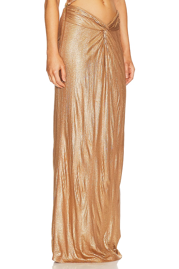 view 2 of 4 Uma Twisted Skirt in Gold