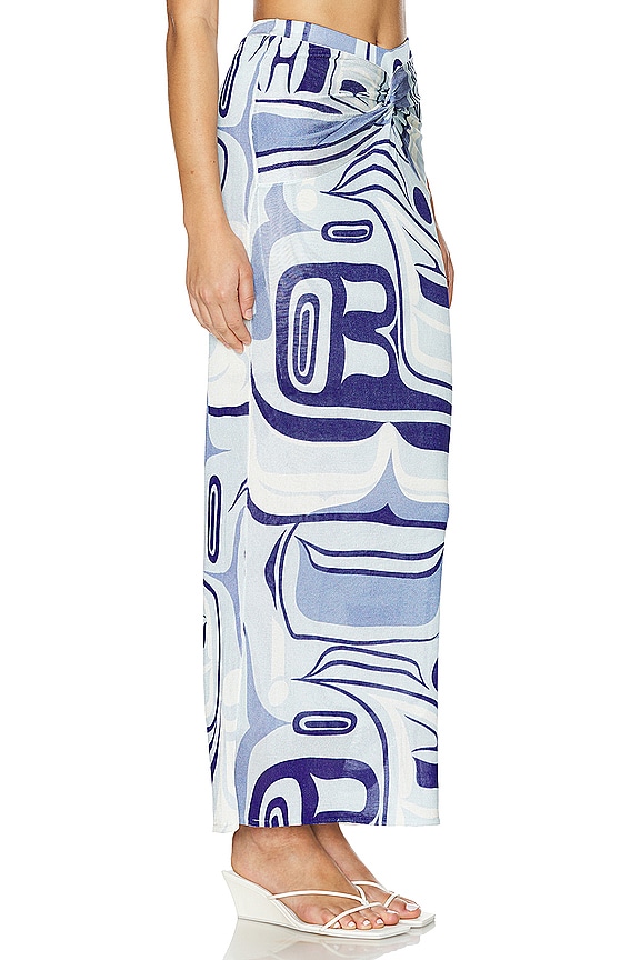view 2 of 4 Quinn Skirt in Blue 70s Print